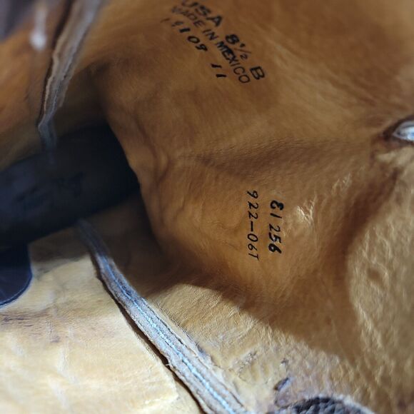 Johnny Ringo Women 8 1/2 B Riding Boot Brown Pink Point Toe Mid Calf Leather - Picture 6 of 15